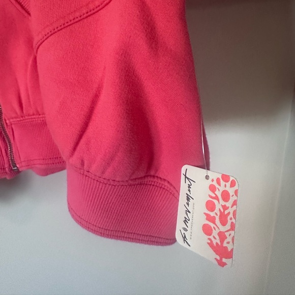 Free People Movement Sideline zip up hoodie in coral - Picture 3 of 6